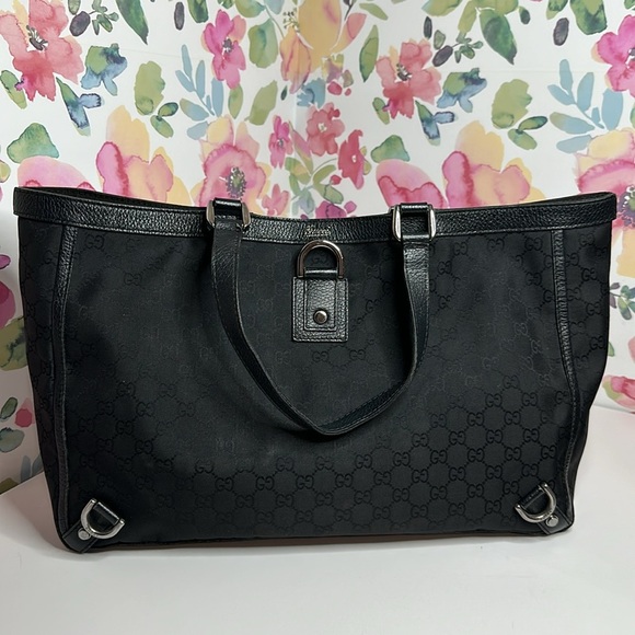💯 Authentic GUCCI Nylon Monogram Large Abbey Tote🍀 - Picture 14 of 16